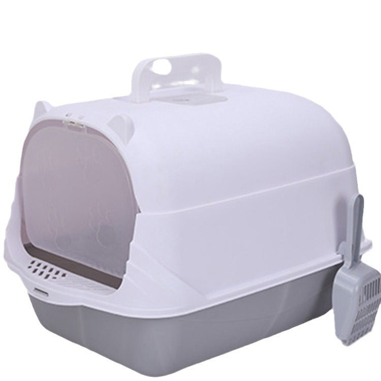 Large Half-Enclosed Cat Litter Box for Big Cats
