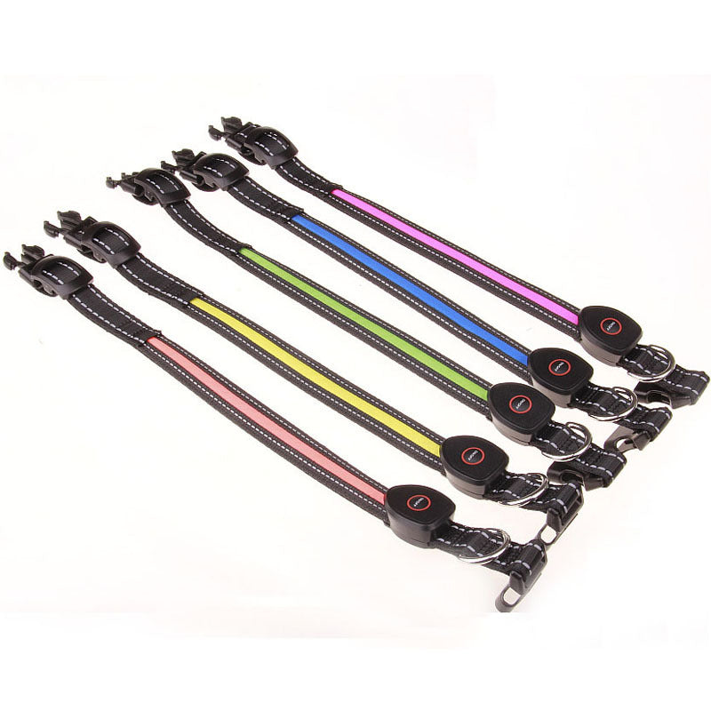 USB Rechargeable LED Dog Collar (Peach Shape)