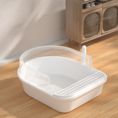 Large Semi-Enclosed Cat Litter Box for Pets
