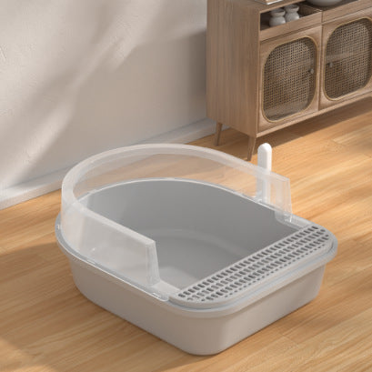 Large Semi-Enclosed Cat Litter Box for Pets