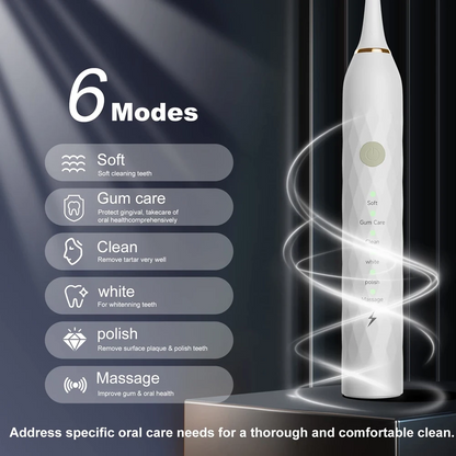 New Sonic Charging Electric Toothbrush with 6 Modes