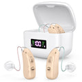 Rechargeable Hearing Aid For Seniors Sound Amplifier With Noise Canceling Function Digital Hearing Aid With Charging Case Hearing Amplifier For Adults With Hearing Loss (Brown)