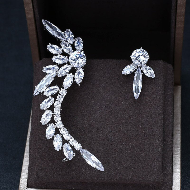 Fashionable Asymmetric Zircon Earrings for Women