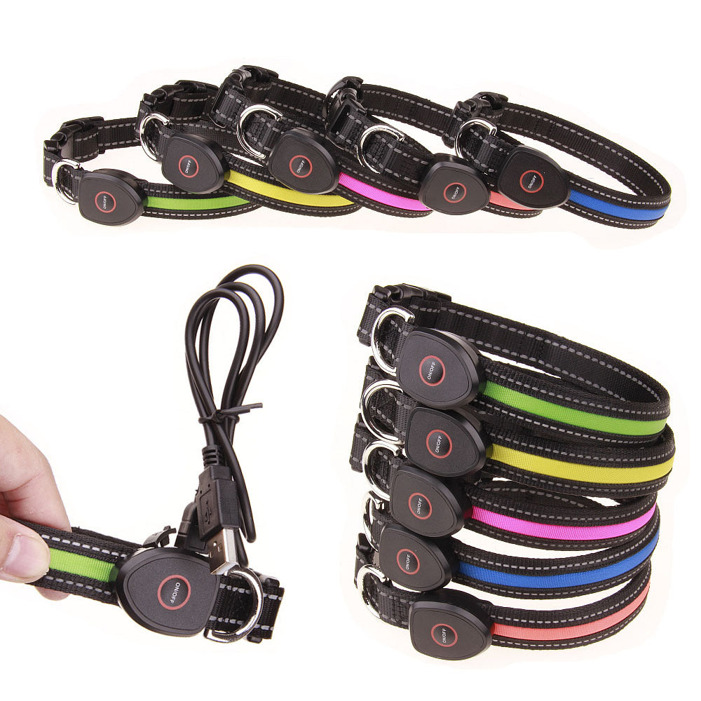USB Rechargeable LED Dog Collar (Peach Shape)