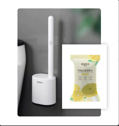 Disposable Toilet Brush with Cleaning Liquid (One Set)