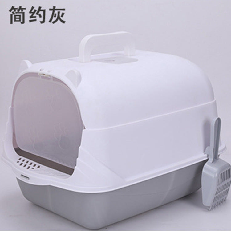 Large Half-Enclosed Cat Litter Box for Big Cats