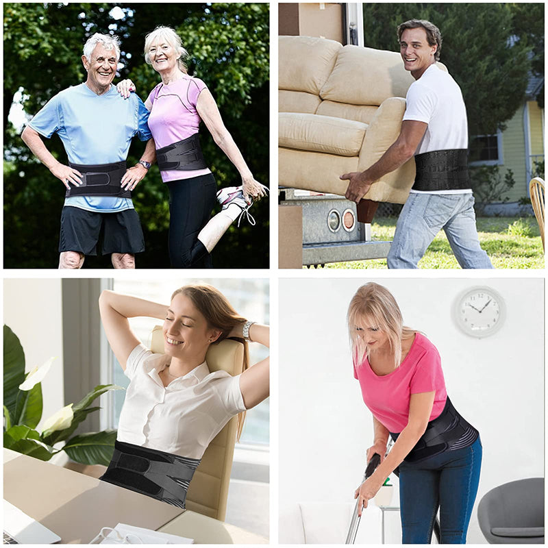 Breathable Black Back Support Belt for Pain Relief