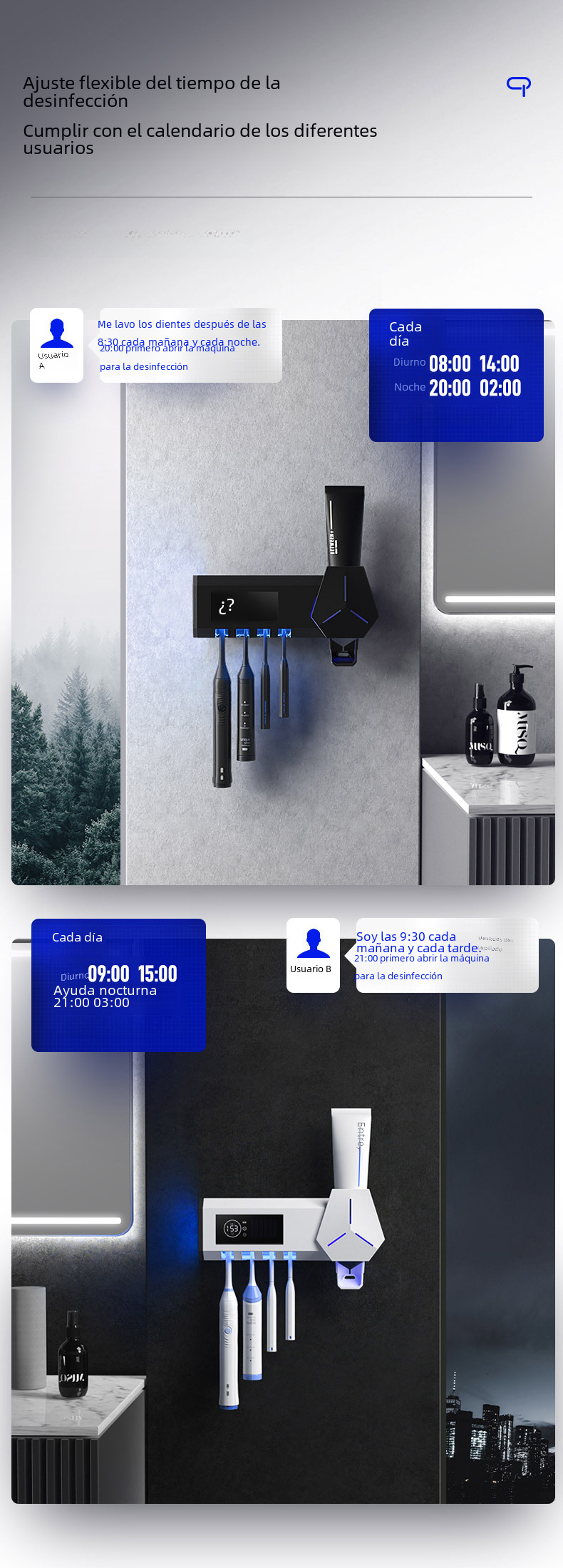 C8 Toothbrush Sterilizer with UVC Dual Mode Technology