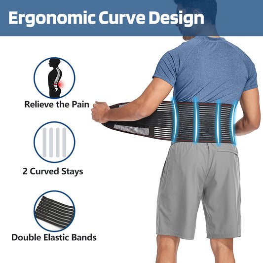 Lightweight Breathable Lower Back Support Belt for Pain Relief