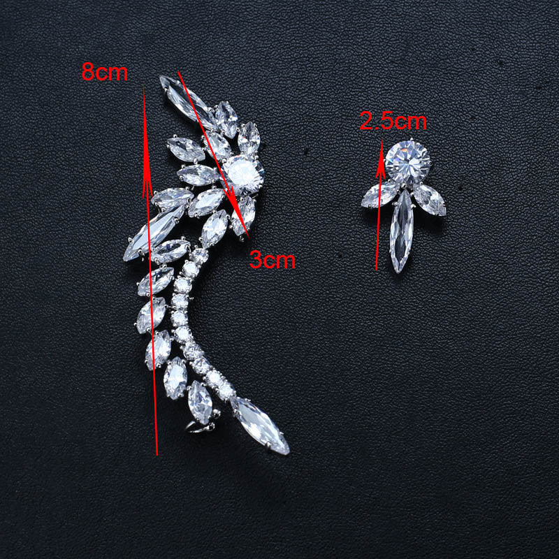 Fashionable Asymmetric Zircon Earrings for Women