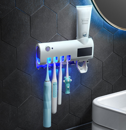 UV Toothbrush Sanitizer with Wall-Mounted Storage Box