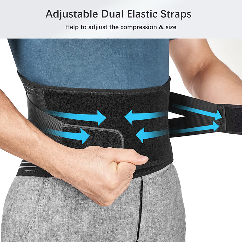 Breathable Black Back Support Belt for Pain Relief