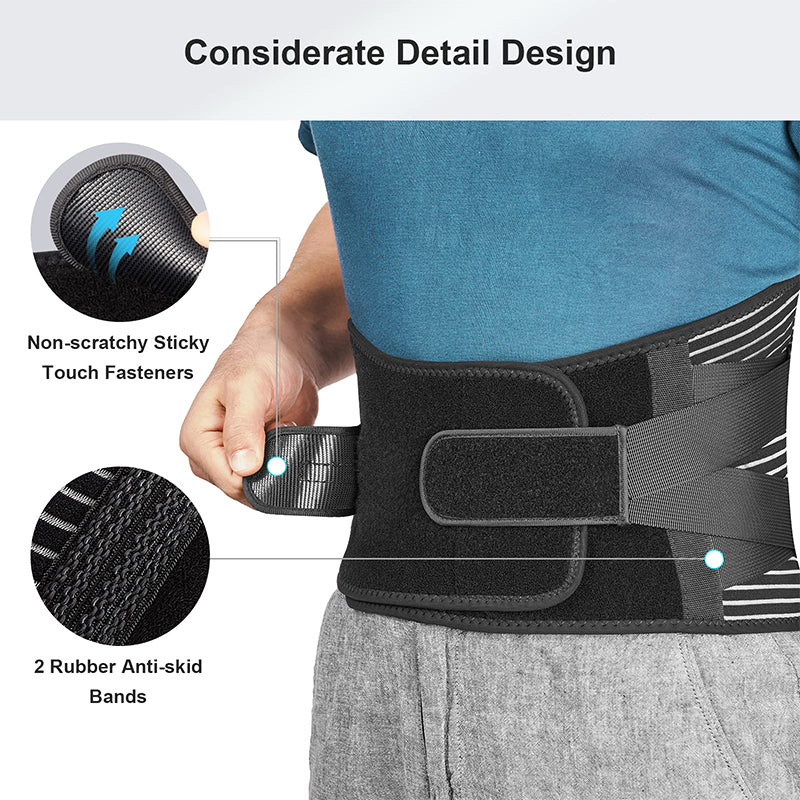 Breathable Black Back Support Belt for Pain Relief